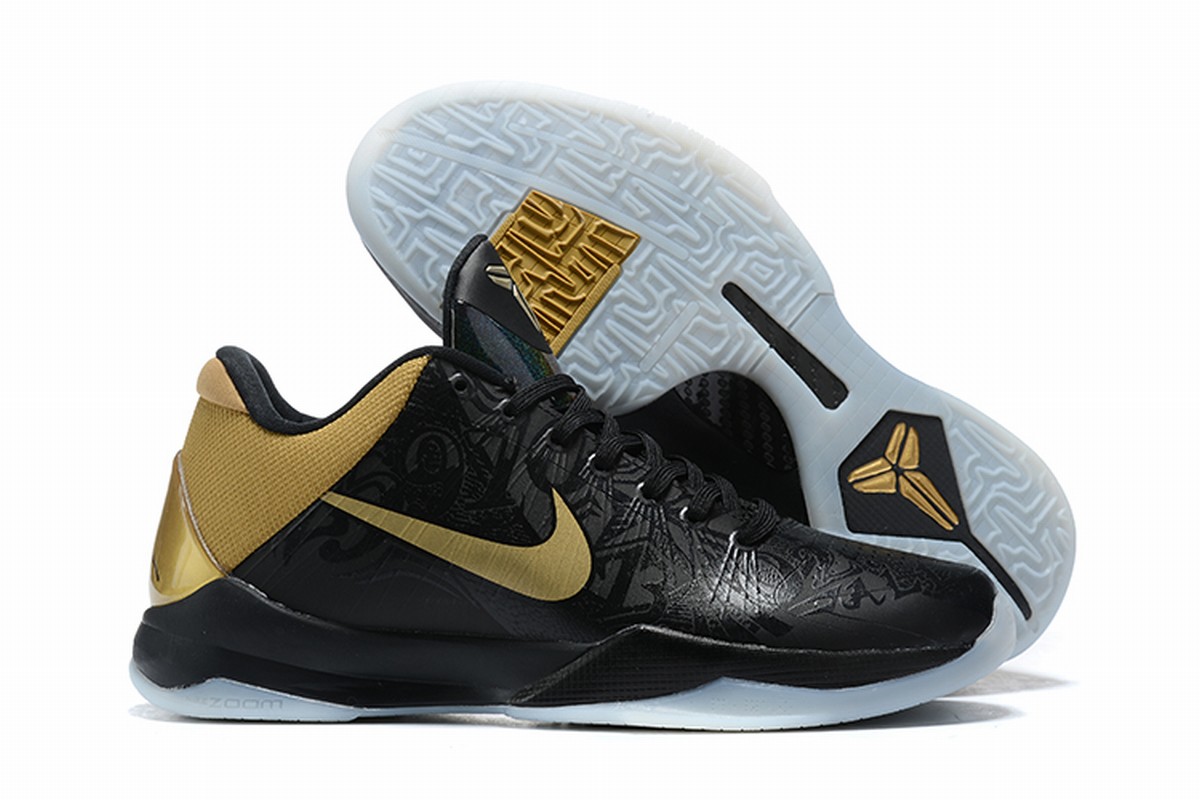 Nike Kobe 5 Men Shoes Black Gold